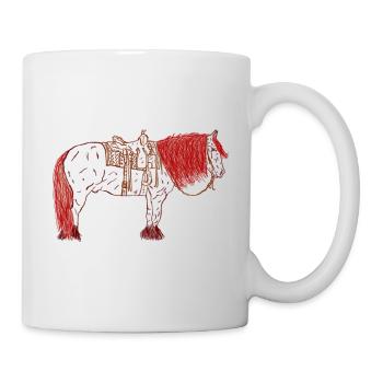 Pferd in orange - Tasse - Weiß - Rechts