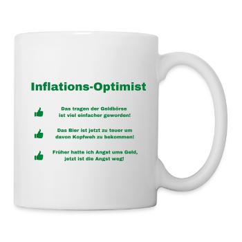 Inflation optimistisch betrachtet - Tasse - Weiß - Rechts