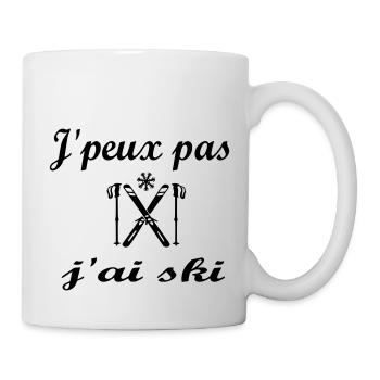 J' peux pas j' ai ski - Mug blanc - blanc - Droite