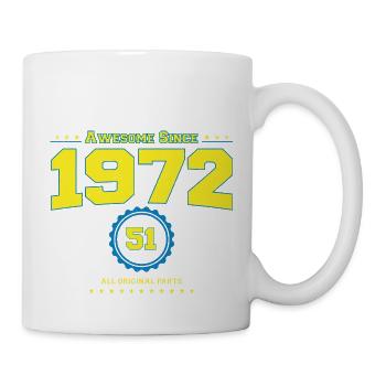 Awesome 1972 Shirt für Männer Frauen 51 Jahre alt 51. - Tasse - Weiß - Rechts
