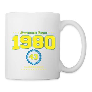 Awesome 1980 Shirt für Männer Frauen 43 Jahre alt 43. - Tasse - Weiß - Rechts