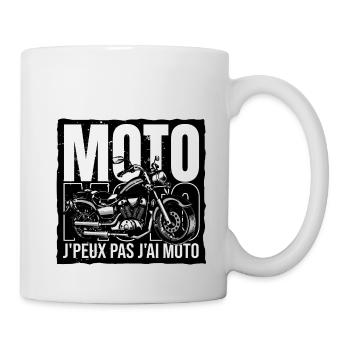 J'peux pas j'ai moto - Mug blanc - blanc - Droite