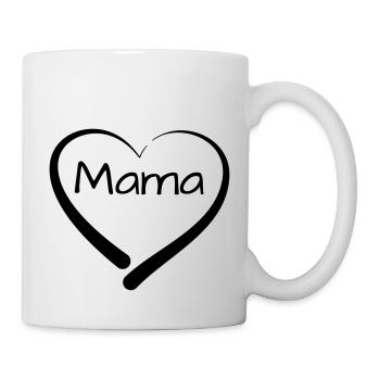 "Mama" Herzmotiv, Mamaspruch, Muttertag,Mamadesign - Tasse - Weiß - Rechts