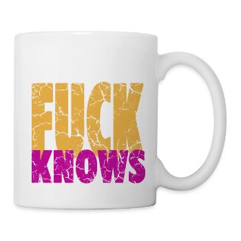 Fuck Knows Distressed - Mug blanc - blanc - Droite