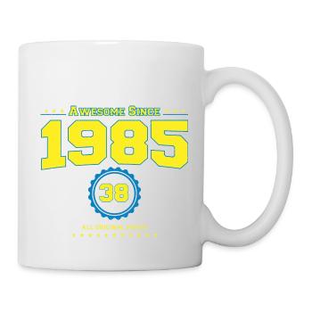 Awesome 1985 Shirt für Männer Frauen 38 Jahre alt 38. - Tasse - Weiß - Rechts