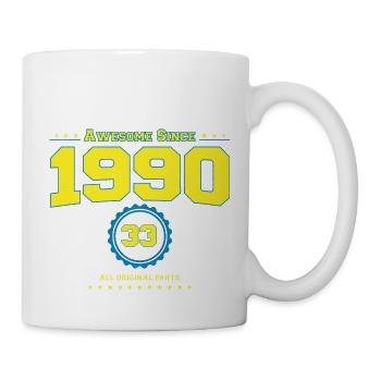 Awesome 1990 Chemise pour Homme Femmes 33 Ans 33ème - Mug blanc - blanc - Droite