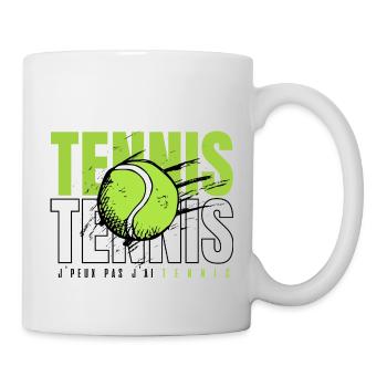 Tennis - J'Peux pas j'ai Tennis - Mug blanc - blanc - Droite