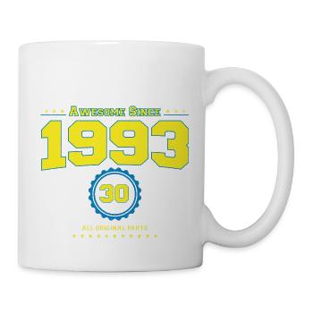 Super chemise 1993 pour hommes femmes 30 ans 30ème - Mug blanc - blanc - Droite