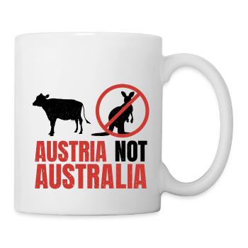 Austria Not Australia Kangaroos Funny Pun - Tasse - Weiß - Rechts