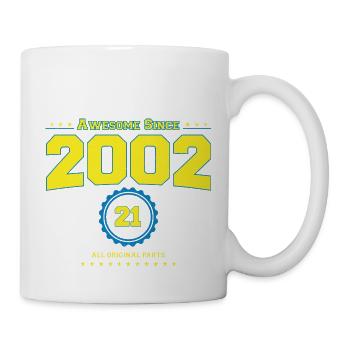 Awesome 2002 Shirt für Männer Frauen 21 Jahre alt 21. - Tasse - Weiß - Rechts
