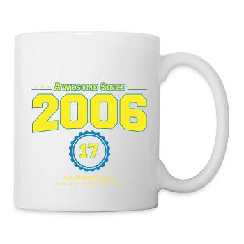 Super chemise 2006 pour hommes femmes 17 ans 17ème - Mug blanc - blanc - Droite
