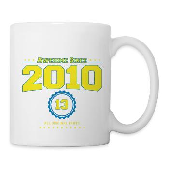 Tolles 2010 Shirt für Männer Frauen 13 Jahre alt 13. - Tasse - Weiß - Rechts