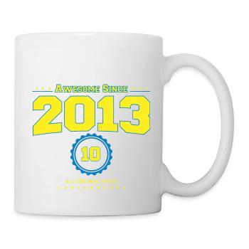 Awesome 2013 Shirt für Männer Frauen 10 Jahre alt 10th - Tasse - Weiß - Rechts
