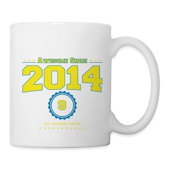 Super 2014 Shirt für Männer Frauen 9 Jahre alt 9th - Tasse - Weiß - Rechts
