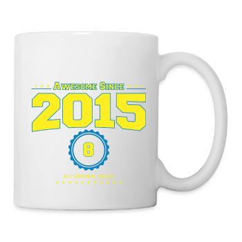 Super 2015 Shirt für Männer Frauen 8 Jahre alt 8th - Tasse - Weiß - Rechts