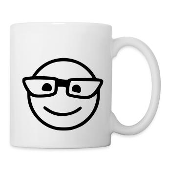 Emoji Skizze Brille schwarz - Tasse - Weiß - Rechts