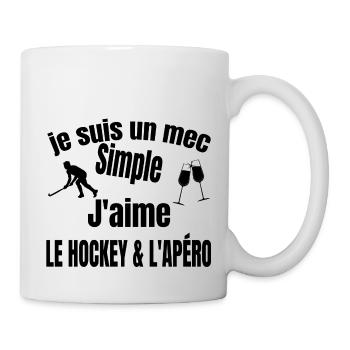 hockey et apéro - Mug blanc - blanc - Droite