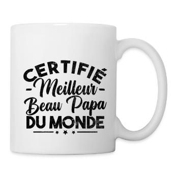 Certifié meilleur beau papa du monde - Mug blanc - blanc - Droite