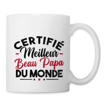 Certifié meilleur beau papa du monde - Mug blanc - blanc - Droite