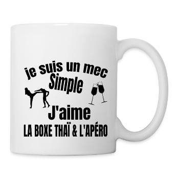 boxe thaï et apéro - Mug blanc - blanc - Droite