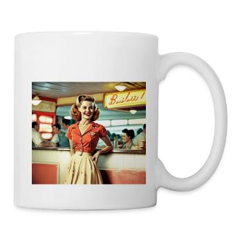 Rockabilly Frau 1950er 1960er Jahre - Tasse - Weiß - Rechts