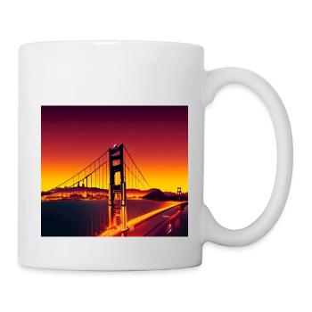 San Francisco Golden Gate Bridge Sunset - Mug - white - Right