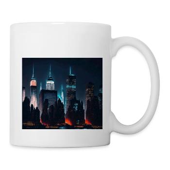 Skyline Nachts - Tasse - Weiß - Rechts