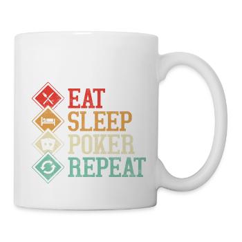 Eat Sleep Poker Repeat Gambling Card Player - Mug - white - Right