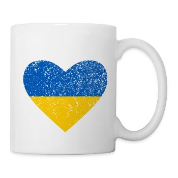 Ukraine, coeur bleu et jaune - Mug blanc - blanc - Droite