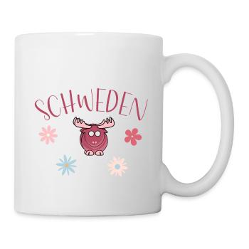 Schweden Elch Blumen - Tasse - Weiß - Rechts
