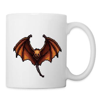 Flying fox in minimalist pixel graphics - Mug - white - Right
