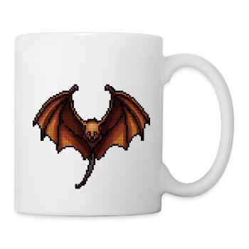 Flughund in klassischer 8 Bit retro Grafik - Tasse - Weiß - Rechts