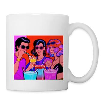 Beste Freunde 80er Jahre Retro Design - Tasse - Weiß - Rechts