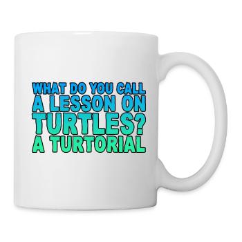 Comment appelez-vous une leçon sur les tortues, un tourtorial - Mug blanc - blanc - Droite