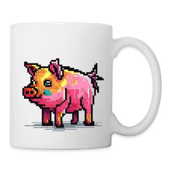 Pig in 8 bits and with pixels - Mug - white - Right