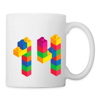 Cute Block Building 14th Birthday Gift 14 Year - Mug - white - Right