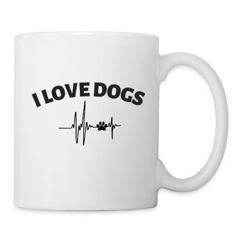 I love dogs Ich liebe Hunde Hundemensch - Tasse - Weiß - Rechts