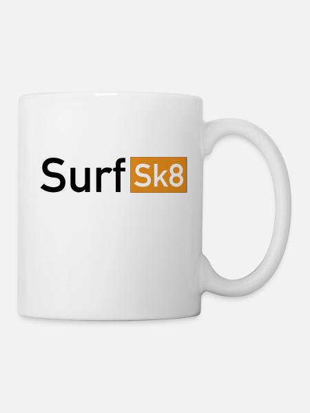 Surf Sk8 Hub Design - Tasse - Weiß