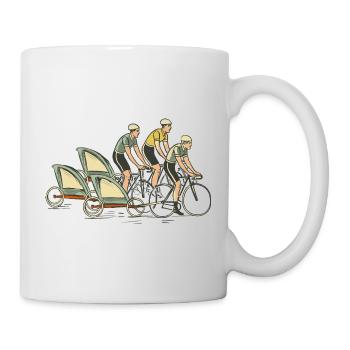 Road Bike Bicycle Trailer Kids Men's Day - Mug - white - Right