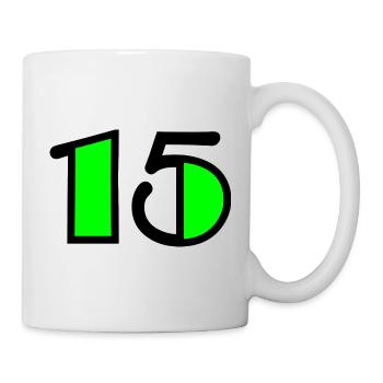 15. 15 JAHRE. 15-JÄHRIGES JUBILÄUM. GEBURTSTAG 15 JAHRE. - Tasse - Weiß - Rechts