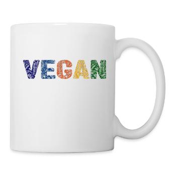 Vegan pattern - primary colors - Mug - white - Right