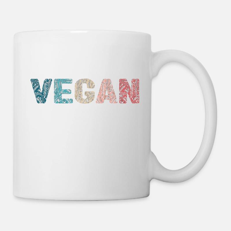 Vegan - botanical pattern - couleur vacances - Mug blanc - blanc