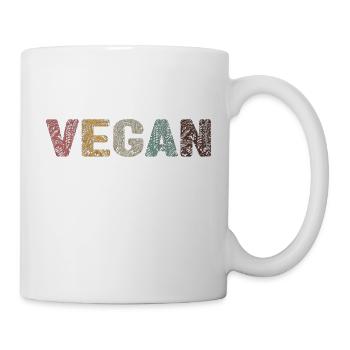 Vegan - botanical pattern - old school - Mug - white - Right