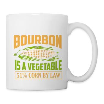 Bourbon Is A Vegetable 51% Corn By Law Drinking Wh - Tasse - Weiß - Rechts