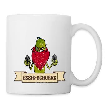 Essigschurke - Wortspiel mit Essiggurken - Tasse - Weiß - Rechts
