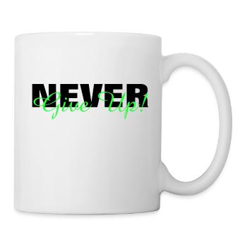 NE JAMAIS ABANDONNER - MOTIVATION - SLOGAN - PERSÉVÉRANCE - Mug blanc - blanc - Droite