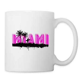 Miami Floride USA Surfeur Summer Beach Palmiers - Mug blanc - blanc - Droite
