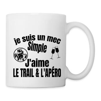 trail et apéro - Mug blanc - blanc - Droite