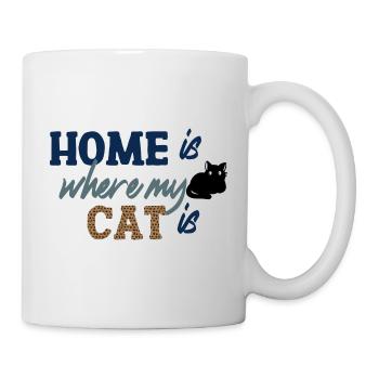 Home Is Where My Cat Is Coloured Text - Mug - white - Right
