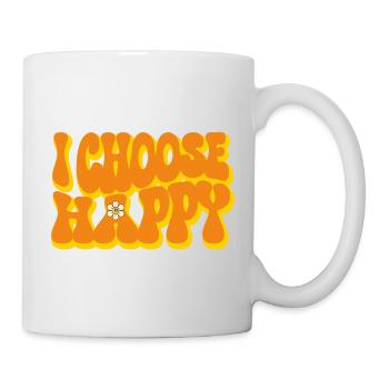 Ich wähle Happy Funny Retro Hippie Schriftart - Tasse - Weiß - Rechts